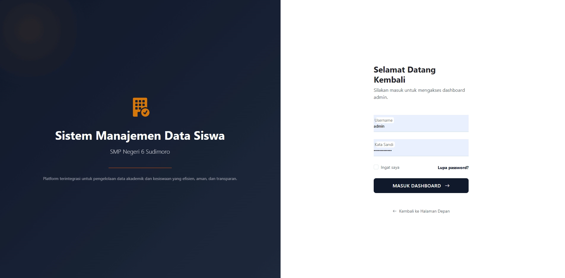 Sistem Informasi Manajemen Siswa & BK